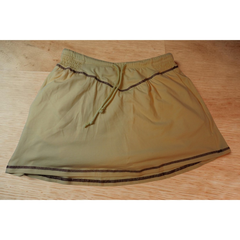 Womens Yellow 2 Piece Skort Set V-Neck Top Activewear Athleisure Small - Picture 7 of 15